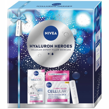 Nivea Hyaluron Heros Zestaw z Kosmetykami Dla Kobiet Serum Krem Pomadka