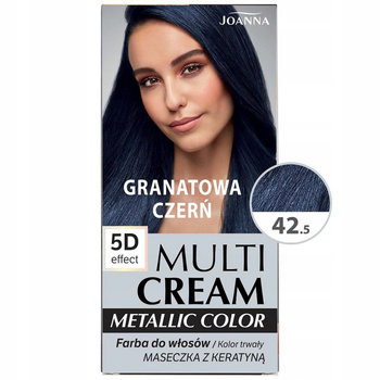 Joanna Multi Cream Metallic 5D Trwała Farba Do Włosów 42,5 Granatowa Czerń