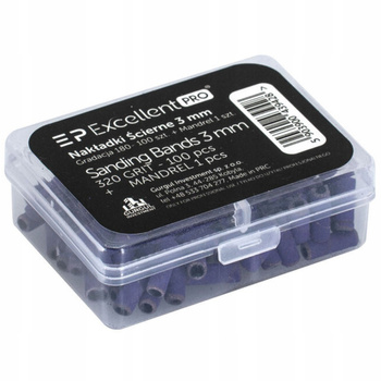 Excellent PRO Kapturki Nakładki Ścierne 3mm 320 grit 100 Sztuk + Nośnik