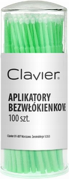 Clavier Aplikatory Bezwłókienkowe Do Rzęs Zielone 2mm x 100 Sztuk