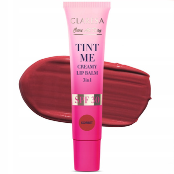Claresa Tint Me 3w1 Koloryzujący Balsam Do Ust Ochrona SPF30 Sorbet 12ml