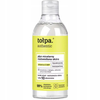 Tołpa Authentic Rozświetlający Płyn Micelarny Do Twarzy z Witaminą C 300ml