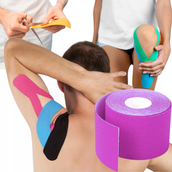 Taśma Kinesio Kinezjologiczna Plaster Tejpy Do Kinesiotapingu 5cm x 5m FIOLETOWA