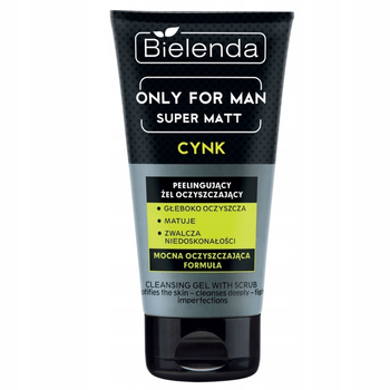 Bielenda Only For Man Super Matt Męski Peeling Żel Do Mycia Twarzy 150g