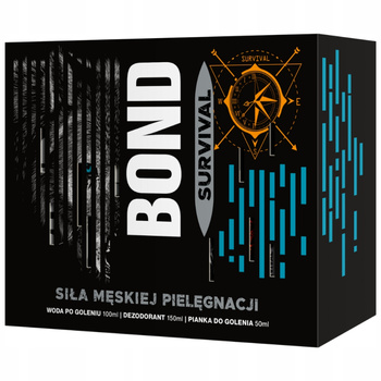 Bond Survival Zestaw Prezentowy Kosmetyków Męskich Pianka + Woda + Deo