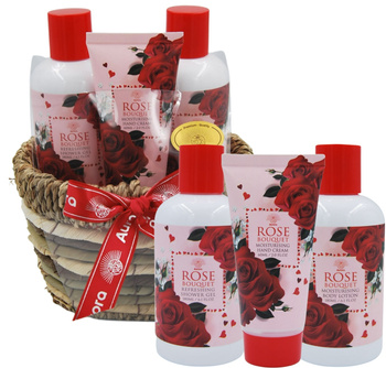 Aurora Zestaw Prezentowy 3 Kosmetyków w Wiklinowym Koszyku Róża