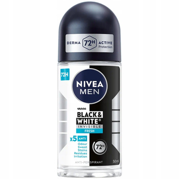 Nivea Men Black White Invisible Fresh Męski Antyperspirant w Kulce 72H 50ml