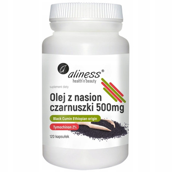 Aliness Olej z Nasion Czarnuszki 500 mg Suplement Diety Odporność 120 Kaps