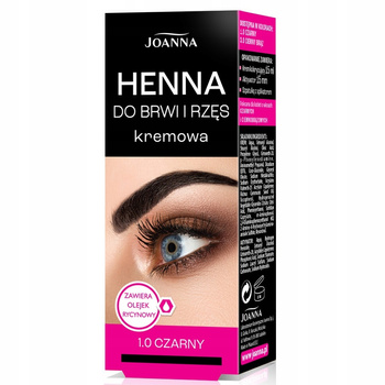 Joanna Henna Do Brwi i Rzęs Kremowa z Olejkiem Rycynowym 1.0 Czarna 15ml