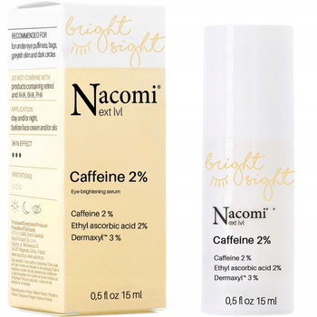 Nacomi Next Level Caffeine Rozświetlające Serum Pod Oczy Kofeina 2% 15ml