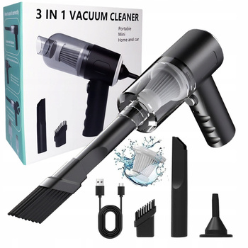 CoolStaff Odkurzacz Ręczny Bezprzewodowy Bezworkowy Mini Samochodowy + Końcowki 120W