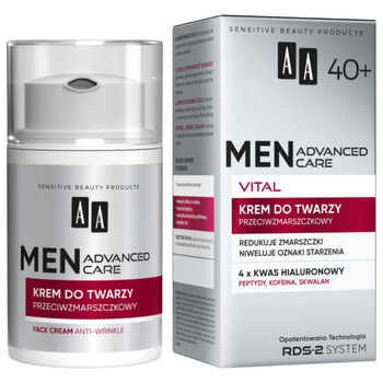 AA Men Advanced Care Vital Przeciwzmarszczkowy Krem Do Twarzy 40+ 50ml