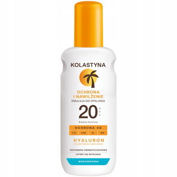 Kolastyna Hyaluron Wodoodporna Emulsja Do Opalania Ochronna SPF 20 150ml