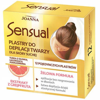 Joanna Sensual Plastry Do Depilacji Twarzy Skóra Sucha 12 Sztuk + Oliwka