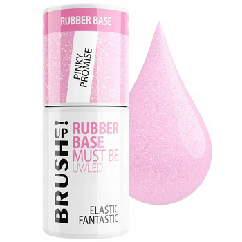 Brush Up By Maxineczka Rubber Base Baza Hybrydowa Brokat Pinky Promise 5g