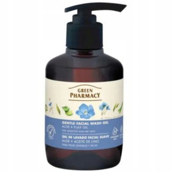 Green Pharmacy Żel Do Mycia Twarzy z Aloesem i Olejem Lnianym 270ml