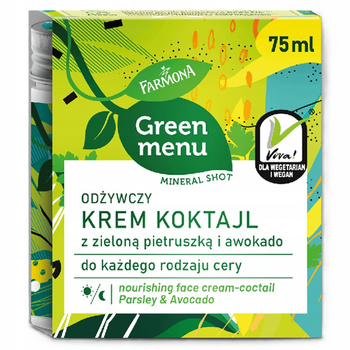 Farmona Green Menu Odżywczy Krem Do Twarzy Koktajl Pietruszka Awokado 75ml