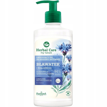 Herbal Care Łagodzący Żel Do Higieny Intymnej Bławatek Kwas Mlekowy 330ml