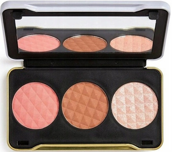 MakeUp REVOLUTION Trio Róż Bronzer Rozświetlacz Patricia Paleta Bright Summer Sunrise