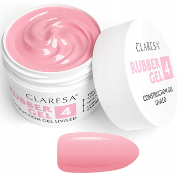 Claresa Rubber Gel Żel Konstrukcyjny Kauczukowy 4 Średni Maliowy Róż 45g