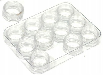 Pojemniczki w Kasetce Słoiczki Do Ozdób Próbki x12