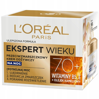 Loreal Ekspert Wieku Przeciwzmarszczkowy Krem Odżywczy Na Noc 70+