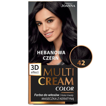 Joanna Multi Cream Color Efekt 3D Trwała Farba Do Włosów 42 Hebanowa Czerń