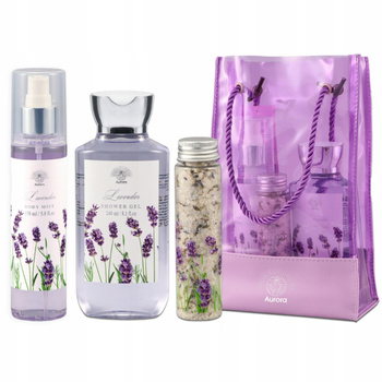 Aurora Zestaw Prezentowy w Torebce Żel Pod Prysznic Mgiełka i Sól Lawenda