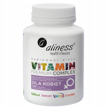 Aliness Premium Kompleks Witamin i Minerałów Dla Kobiet Cynk Selen 120 Tab
