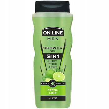 On Line Men Męski Żel Pod Prysznic 3w1 Twarz Ciało Włosy Fresh Lime 410ml