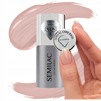 Semilac Care Base Baza Do Paznokci Hybrydowych Keratyna + Biotyna Nude 7ml