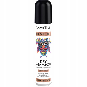 Venita Fresh Hair Odświeżający Suchy Szampon Do Włosów Brąz Ciemnych 75ml