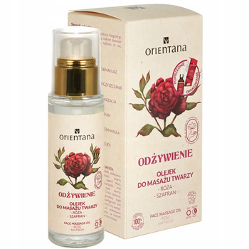 Orientana Odżywienie Olejek Do Masażu Twarzy Olej z Róży i Szafran 30ml