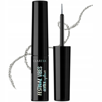 Claresa Festival Vibes Trwały Eyeliner Brokatowy Srebrny 01 Greyglow 4g