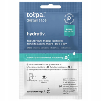 Tołpa Dermo Face Hydrativ Hialuronowa Maska Kompres Na Twarz Pod Oczy 2x6ml