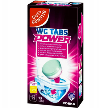 G&G WC Tabs Power Tabletki Do Czyszczenia Toalety Kostki Cytrynowe 16 szt