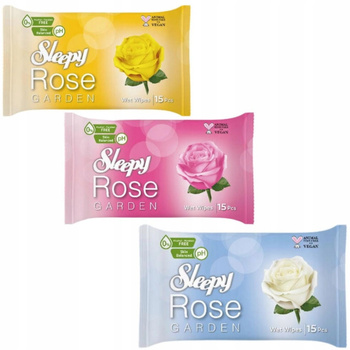 Sleepy Rose Garden Odświeżające Chusteczki Nawilżane Kwiatowe Róża 3x15szt