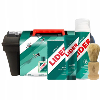 Lider Zestaw Prezentowy Kosmetyków Do Golenia Płyn Krem Pianka w Skrzynce