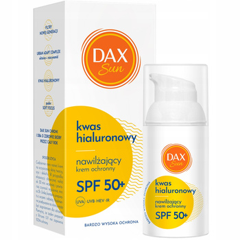 Dax Sun Krem Ochronny Nawilżający z Kwasem Hialuronowym UVA SPF 50+ 30ml