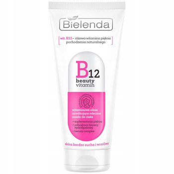 Bielenda B12 Beauty Vitamin Silnie Nawilżające Mleczne Masło Do Ciała 200ml