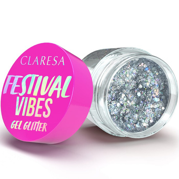 Claresa Festival Vibes Gel Glitter 03 I Don't Care Drobinki Brokat Srebrny