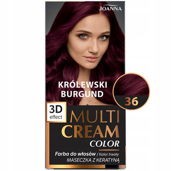 Joanna Multi Cream Color 3D Trwała Farba Do Włosów 36 Królewski Burgund