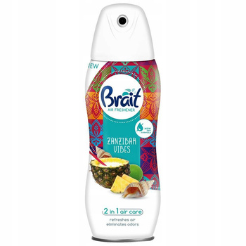 Brait Odświeżacz Powietrza 2w1 Spray Zanzibar Vibes gzotyczny Zapach 300ml