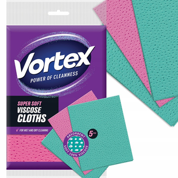 Vortex Wielofukncyjna Uniwersalna Ściereczka Wiskozowa Chłonna 5 Sztuk
