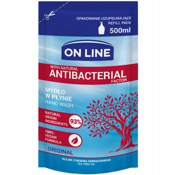 On Line Uzupełniające Antybakeryjne Mydło w Płynie Original Tea Tree 500ml