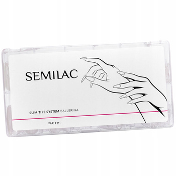 Semilac Slim Tips System Ballerina Tipsy Kwadrat 12 Rozmiarów 240 sztuk