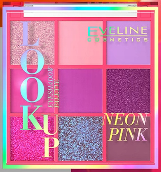 Eveline Look Up Kolorowa Paleta 9 Cieni Do Powiek Neon Pink Róże Brokaty