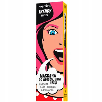 Venita Trendy Color 3w1 Maskara Do Rzęs Brwi Włosów 32 Intrygujący Róż