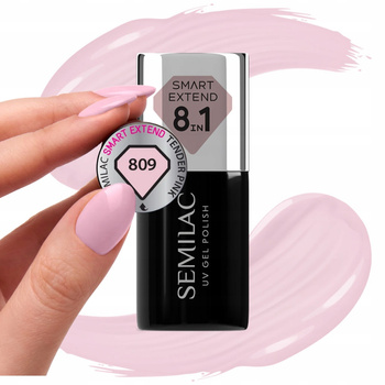 Semilac Smart Extend 8w1 Lakier Hybrydowy Baza Top 809 Tender Pink 7ml