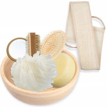 Zestaw Prezentowy Do Kąpieli Gąbki Do Mycia + Lusterko + Szczotka Do Włosów